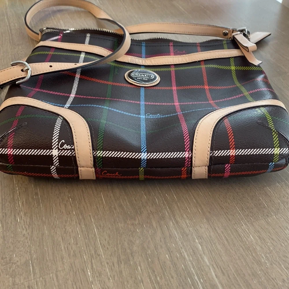 Coach Payton Multicolor Tattersall Crossbody - Picture 7 of 9